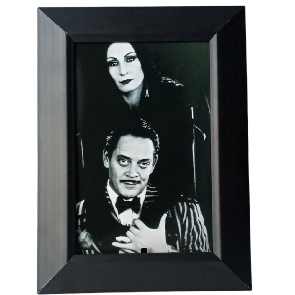 Addams Family Gomez Morticia Vintage 90s Gothic Goth Punk Retro Framed Print Art